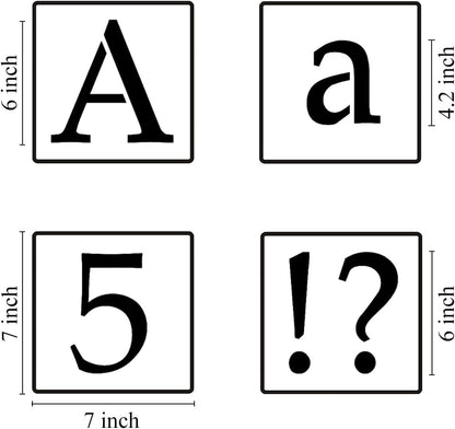 3 Inch Alphabet Letter Stencils for Painting - 70 Pack Letter and Number Stencil Templates with Signs for Painting on Wood, Reusable Letters and Numbers Stencils for Chalkboard Wood Signs & Wall Art