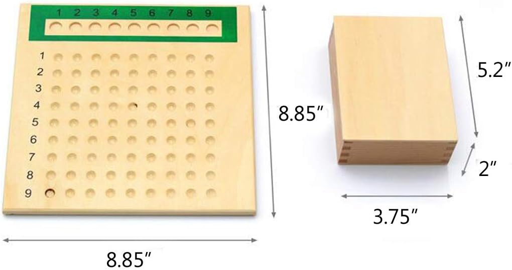 Yanhan Montessori Math Manipulatives Material Multiplication and Division Board Beads Early Teaching Aids