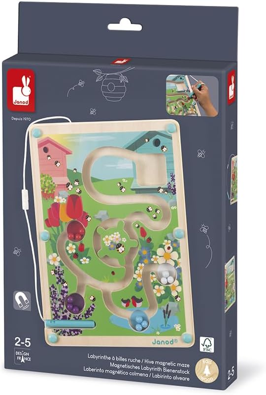 Janod Bee Hive Magnetic Wooden Maze Game - Ages 2+ - J05310