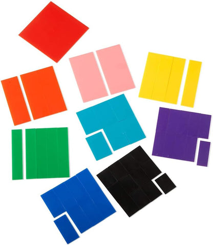 hand2mind Plastic Rainbow Fraction Circles, Circle Manipulatives, Fraction Tools for Kids, Math School Supplies, Montessori Math Materials, Classroom Math Manipulatives 4th Grade (15 Sets of 51)