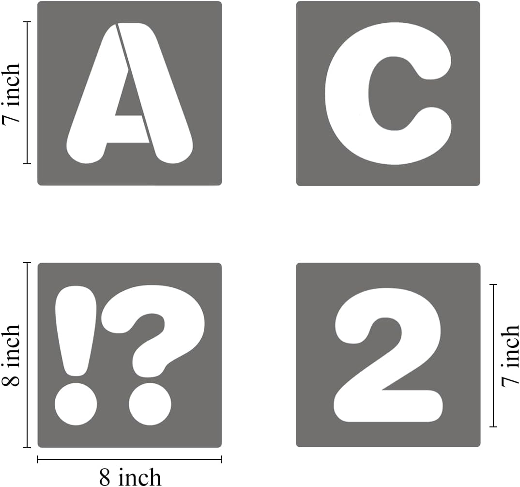 4 Inch Alphabet Letter Stencils - 40 Pack Letter Number Stencil Templates with Signs for Painting on Wood, Reusable Calligraphy Letters Stencils for Chalkboard Fabric Wood Signs