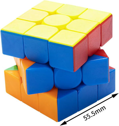 12 Pack 3x3 Speed Cube Set, Stickerless Magic Cube Bulk for Kids Party Favors, Classroom Rewards & School Prizes, Sensory Stress Relief Fidget Toys
