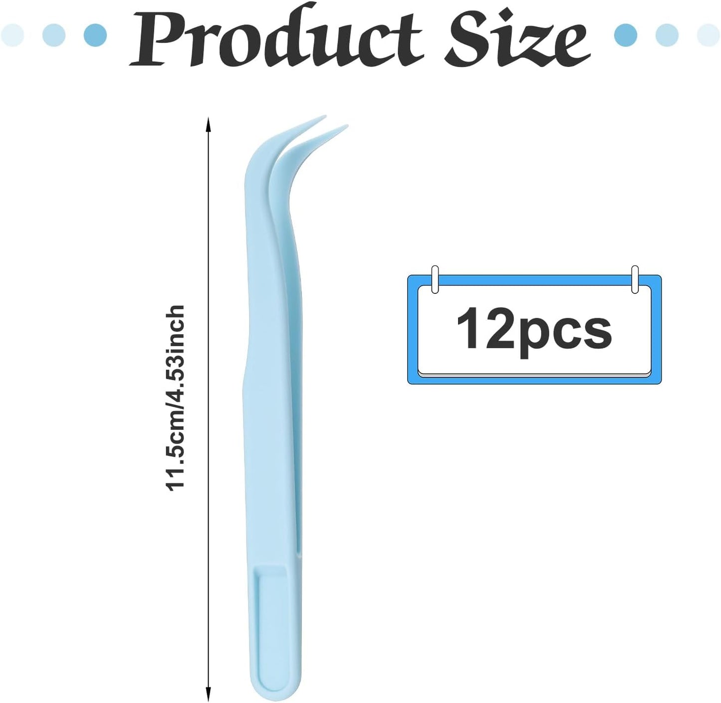 Ymapinc 12 Pcs Plastic Tweezers for Crafting, Bead Craft Tweezers, Plastic Tongs, Art Tweezer for Jewelry Making,Crafts & Baking