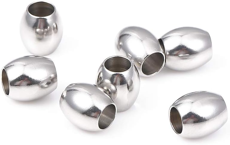 BEADIA Stainless Steel Spacer Beads 3x2.5mm Round Loose Charm Caps Beads for DIY Jewelry Making 100pcs with 1mm Hole