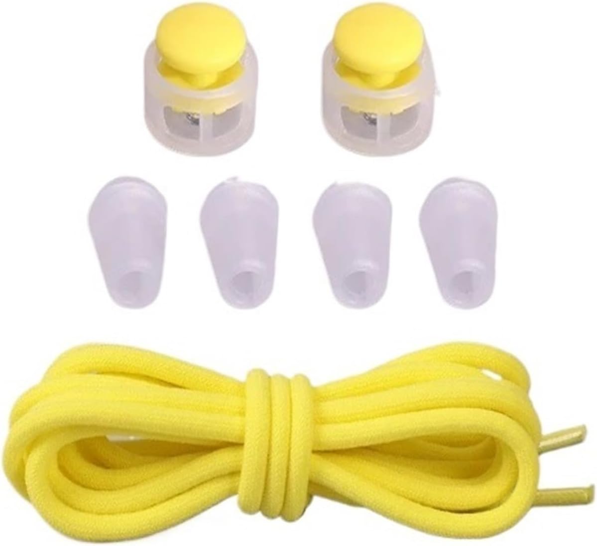 Lazy Bread Lace Buckle Elastic Shoelaces Round Locking No Tie Shoe Laces Kids Adult Rubber Sneakers Shoelace