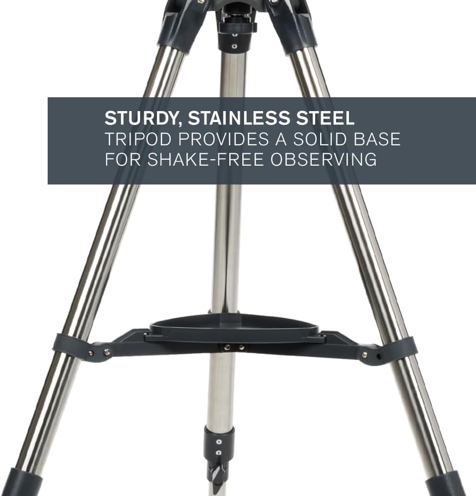 Celestron – AstroMaster 70AZ Telescope – Refractor Telescope – Fully-Coated Glass Optics – Adjustable-Height Tripod – Bonus Astronomy Software Package