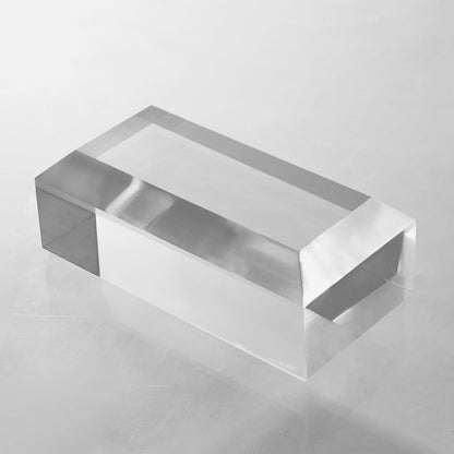 CiaoHER 2in Thickness Beveled Solid Acrylic Display Block Clear Polished Pedestal Stand Riser Solid Base (10x10)