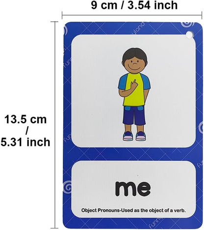 Lilias Irregular Past Tense Verbs English Grammar Double-Side Learning Flash Cards - 24 Card Set for Homeschool, Preschool, Primary School, ESL, Autism, Vocabulary Building