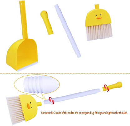 Mini Broom with Dustpan for Boy I Kids Small Cleaning Set Combo Pretend Play I Toddler Kitchen Dress Up Toys–Frog Green