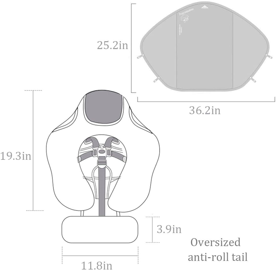 Baby Pool Float with UPF50+ 3D Adjustable Canopy, Add Tail Mambobaby Float Non Inflatable Infant Floats for Pool, Cartoon Narwhal Baby Floats (NPink with Canopy-U05NPCTLUROHML01U05)
