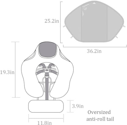Baby Pool Float with UPF50+ 3D Adjustable Canopy, Add Tail Mambobaby Float Non Inflatable Infant Floats for Pool, Cartoon Narwhal Baby Floats (NPink with Canopy-U05NPCTLUROHML01U05)