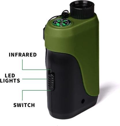 Compact Monocular for Kids with Compass,LED Signal Light, Telescope, Infrared Rays., Smaller Size Easier to Carry Around for Bird Watching Hunting Camping Hiking Sport Game Concerts