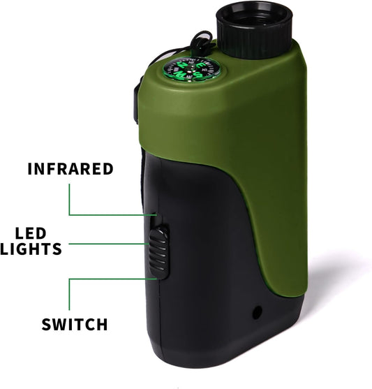 Compact Monocular for Kids with Compass,LED Signal Light, Telescope, Infrared Rays., Smaller Size Easier to Carry Around for Bird Watching Hunting Camping Hiking Sport Game Concerts