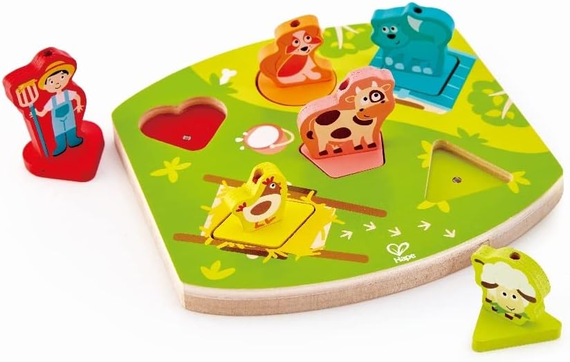 Hape Odyssey Toys Farmyard Sound Puzzle (10 Pieces), Multicolor, 5'' x 2''