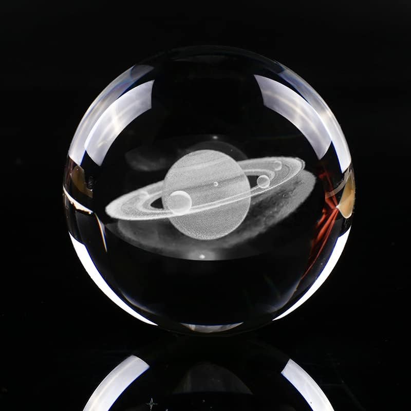 3d Crystal Ball Solar System Crystal Ball with Led Lamp Base - Best Birthday Science Gifts For Man Teacher Boy Kids Girls Men - Galaxy Jupiter Saturn Moon Earth Solar System Space Astronomy Gifts