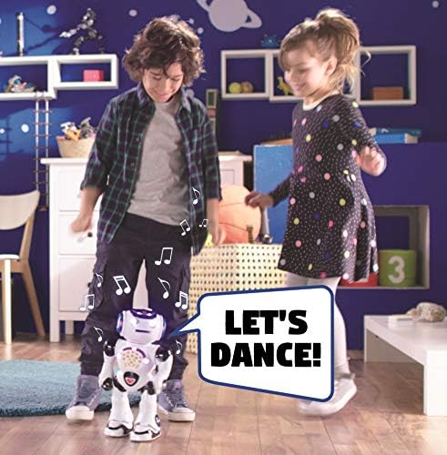 LEXiBOOK, Powerman Neo, My Robot Full of Technology, Remote Control and Gesture Control, Educational Activities in English, Programmable, Music and Dance, Sound and Light Effects, Blue/White, ROB18EN