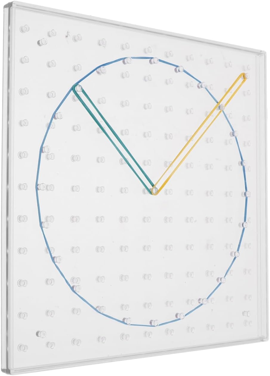 SUPVOX Double-Sided Geoboard 7.87 Inch Kids Educational Toy with 20 Rubber Bands for Math Learning Geometry Crafting Classroom and Homeschool