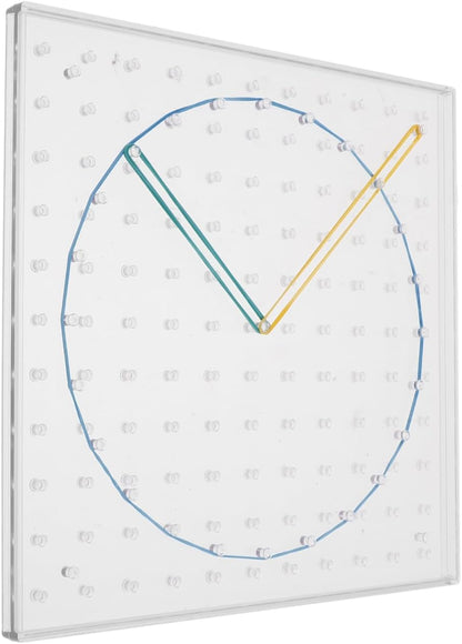 SUPVOX Double-Sided Geoboard 7.87 Inch Kids Educational Toy with 20 Rubber Bands for Math Learning Geometry Crafting Classroom and Homeschool