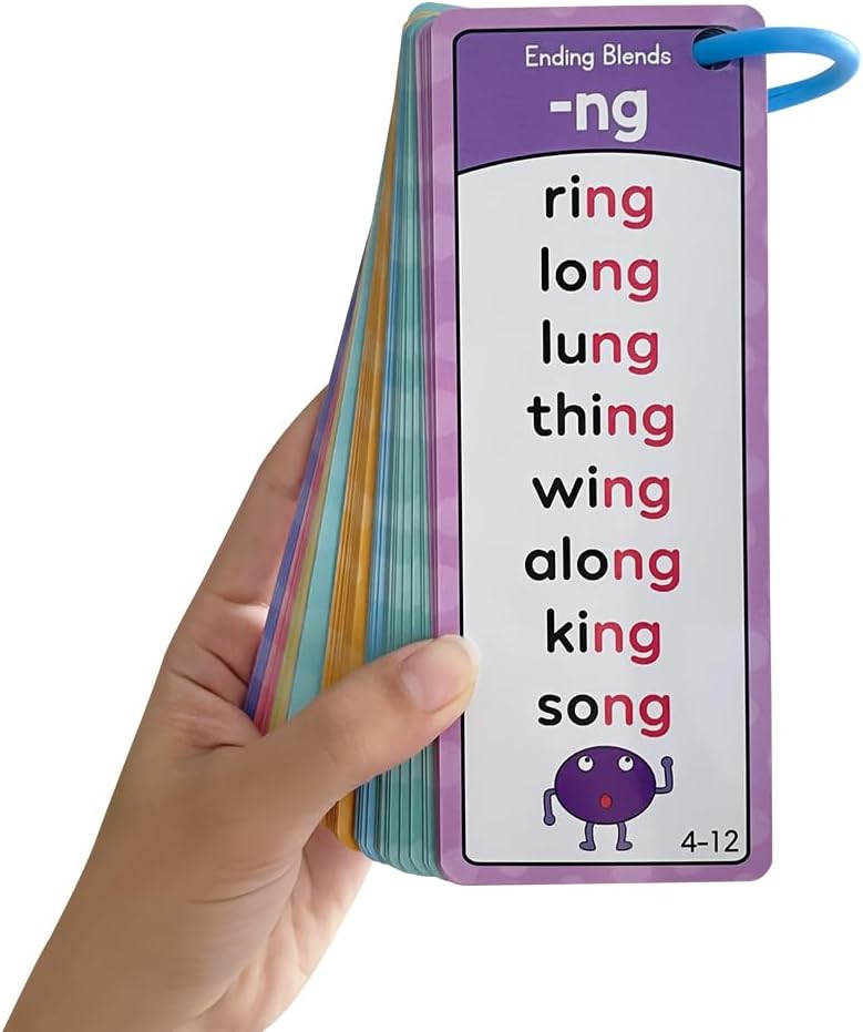 Lachilly Phonics Word Lists Cards, 117 Groups Phonetic Word Column List, Vocabulary Building Teaching Aids with 900+ Phonics Rhyming Words, Speech Therapy Tools for Toddlers