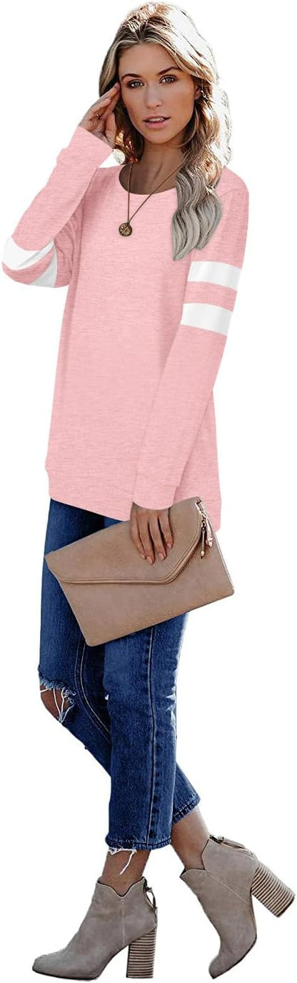 CRAZY GRID Womens Trendy Long Sleeve Shirts Casual Loose Soft Sweatshirt Fall Tops