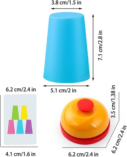 Quick Cups Games for Kids Intellectual Flying Stack Cups,Stacking Cups Games Parent-Child Interactive Game with 24 Picture Cards, 30 Cups