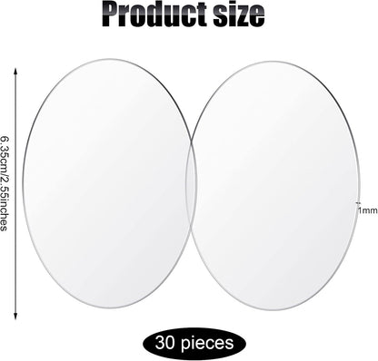 Jetec 30 Pcs 4 Inch Acrylic Circle Blanks Clear Disc Round Transparent Acrylic Coasters Ornament Blanks Miniature Bases for Crafts Christmas Ornament DIY Art Projects Supplies
