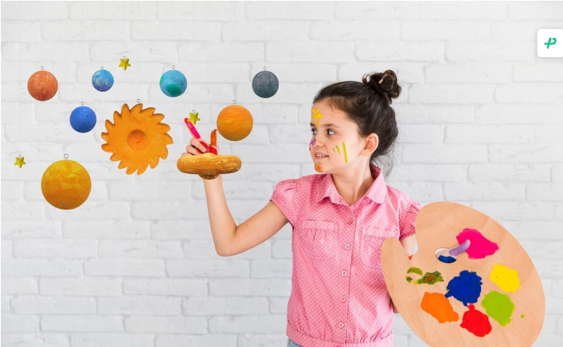 Solar System Model, DIY Solar System Project Kit, Easy to Assemble Solar System Kit for Hands-On Learning