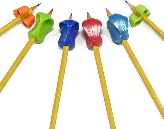 The Pencil Grip 3-Step Training Kit - Crossover Grip, Pinch Grip & Standard Pencil Grip Ergonomic Writing Aids for Kids, Students, Fine Motor Development, Assorted Colors, Pack of 3 Grips (1 per Type)