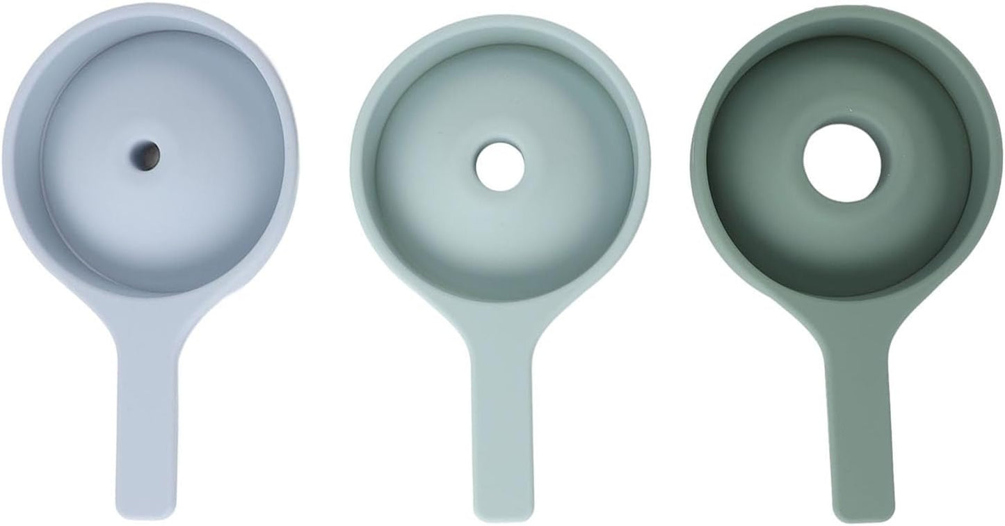 Fdit Sensory Play Funnels Scoop Sensory Toy Foldable Silicone Bin Accessories for Toddlers 3pcs with Fine Motor Skills Development