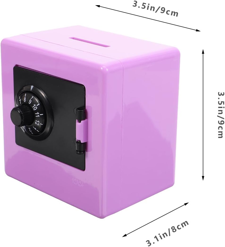 SAFIGLE Kids Piggy Bank Safe with Password Lock Mini Coin Bank for Toddlers Educational Money Saving Box Compact 3.54In Children S Safe Box for Coins and Bills