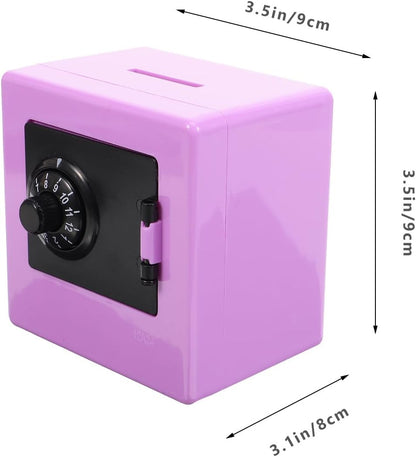 SAFIGLE Kids Piggy Bank Safe with Password Lock Mini Coin Bank for Toddlers Educational Money Saving Box Compact 3.54In Children S Safe Box for Coins and Bills