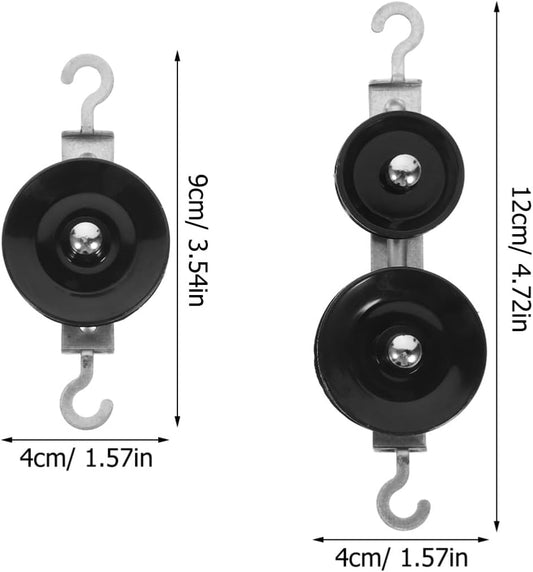 10-Piece Mechanics Pulley Block Set - Heavy Duty Metal Fixed & Movable Pulleys with Ropes, Hooks, STEM Physics Lab Science Kit & Simple Machines Teaching Equipment