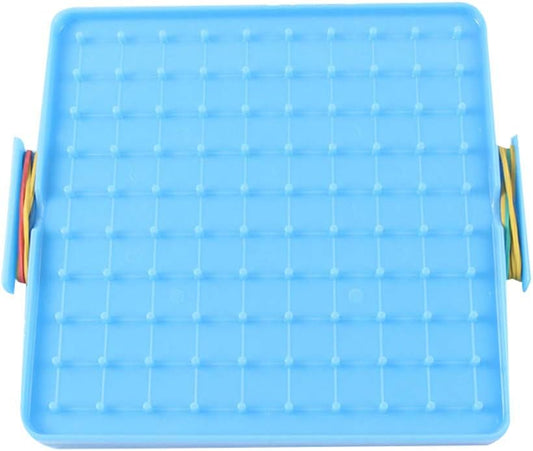 Cuteam Nail Board, 16x16cm Double Sided Geoboard Nails Peg Board Elastic Bands Kids Teaching Aids