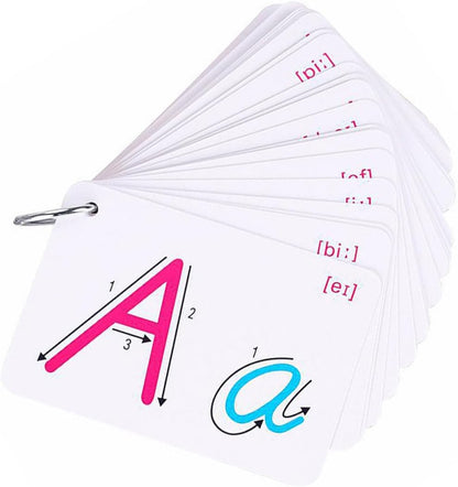 Vaguelly 2 Sets Colorful Double-Sided English Letter Cards Educational Spelling Flashcards for Boys and Classroom Learning Portable Vocabulary Building