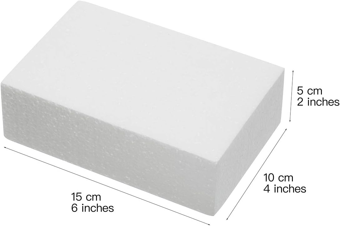 Crafare Craft Foam Blocks 10X10X4 Inch Polystyrene Squares Foam Block for Crafting for Arts School Projects Sculptures Floral Arrangements Modeling and Centerpieces