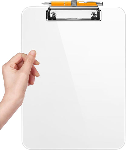 Sooez Plastic Clipboard with Pen Holder, [10% Thicker] Clip Boards 8.5x11 with Low Profile Clip, Cute Hanging Clipboard, Standard Letter Size A4 for Women Teacher, Office & School Supplies