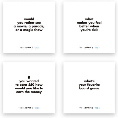TableTopics to GO Kids - 40 Conversation Cards for Kids, Family Game Night, Family Dinner, Road Trip - Great Gift for Kids to Start a Fun Memorable Conversation.