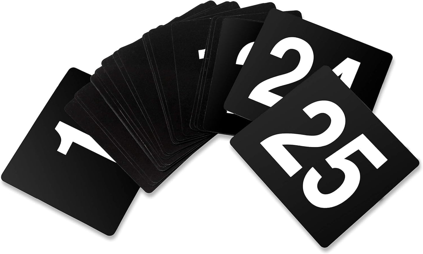 New Star Foodservice 23084 1-100 Double Side Plastic Table Numbers, 4" x 4" Inch, Light Grey on Black