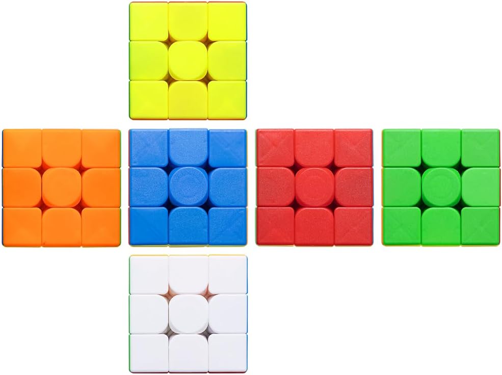12 Pack 3x3 Speed Cube Set, Stickerless Magic Cube Bulk for Kids Party Favors, Classroom Rewards & School Prizes, Sensory Stress Relief Fidget Toys