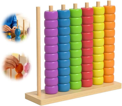 Color Matching Stacking Puzzle Game| Fast Pattern Challenge Ring Stack Puzzle for 2 Players| Competitive Tabletop Brain Teaser for Family Game Night| Stack Solve Set with Racks,Rings,Cards (1 PACK)