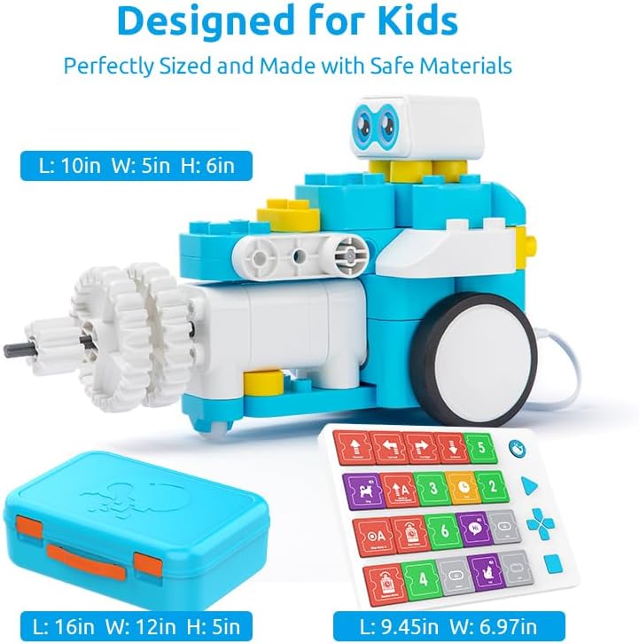 WhalesBot B3 Pro 24-in-1 Coding Robot Kit, Educational STEM Toy, Advanced Smart Programming for Educators, Robot Building Set with Controller&Motor&Sensors for Kids 4-6, 5-7
