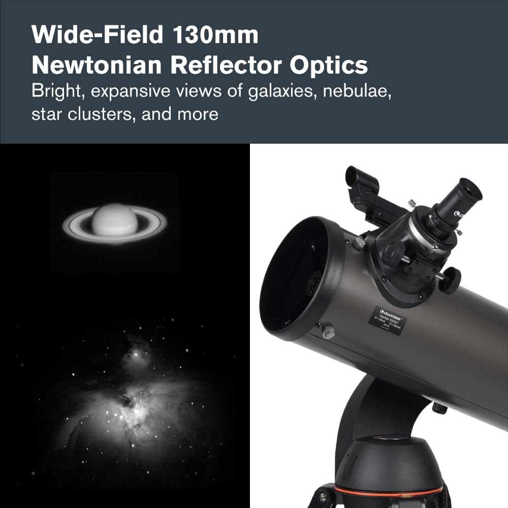 Celestron - NexStar 130SLT Computerized Telescope - Compact and Portable - Newtonian Reflector Optical Design - SkyAlign Technology - Computerized Hand Control - 130mm Aperture Grey