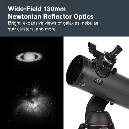 Celestron - NexStar 130SLT Computerized Telescope - Compact and Portable - Newtonian Reflector Optical Design - SkyAlign Technology - Computerized Hand Control - 130mm Aperture Grey