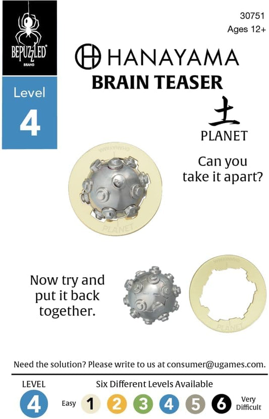 BePuzzled |Planet Hanayama Cast Metal Brain Teaser Puzzle Level 4 Mensa-Rated Puzzles for Kids and Adults Ages 12 and Up