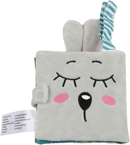 Bebe Mondo Teddy Bear Tummy Time Toy with Mirror, Soft Baby Book for 0-3-6-12 Months, Infant Sensory Developmental Toy, Shower Baby Gifts,Activity Quiet Cloth Book for Newborns,1-2 Year Old Book-Night