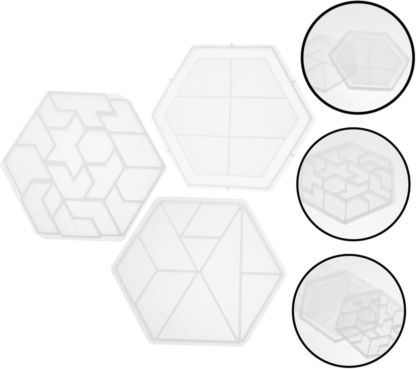 DECHOUS 3pcs Tangram Mold Silicone Molds for Resin Puzzles Geometric Shape Silicone Tray Kids Puzzle Crystal Tray DIY Art Creative Tangram Mould Jigsaw