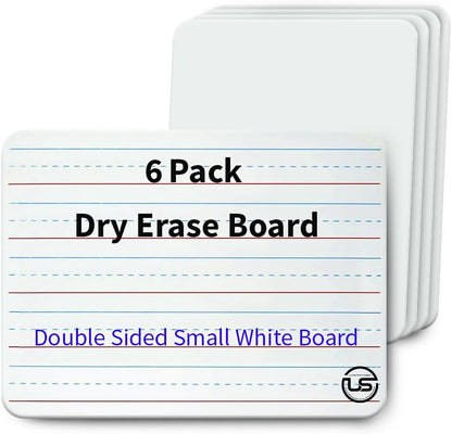 Small White Board 9X12, Small Dry Erase Board 2 Pack Whiteboard Dry Erase Double Sided with Lines Mini Whiteboard, Lapboard Ideal for Homeschool, Office, Classroom White Boards for Kids
