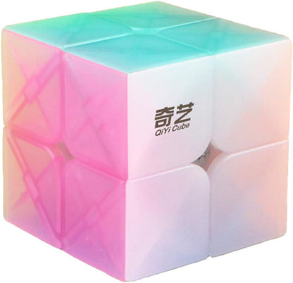 TANCH Qiyi Warrior W 3x3x3 Jelly Speed Cube Stickerless Transparent Magic Cube Puzzle Toy Colorful
