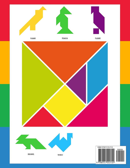 Tangram Book for Kids with Animals Volume 1: 50 Tangrams for Kids Puzzles, Tangram Puzzle for Kids