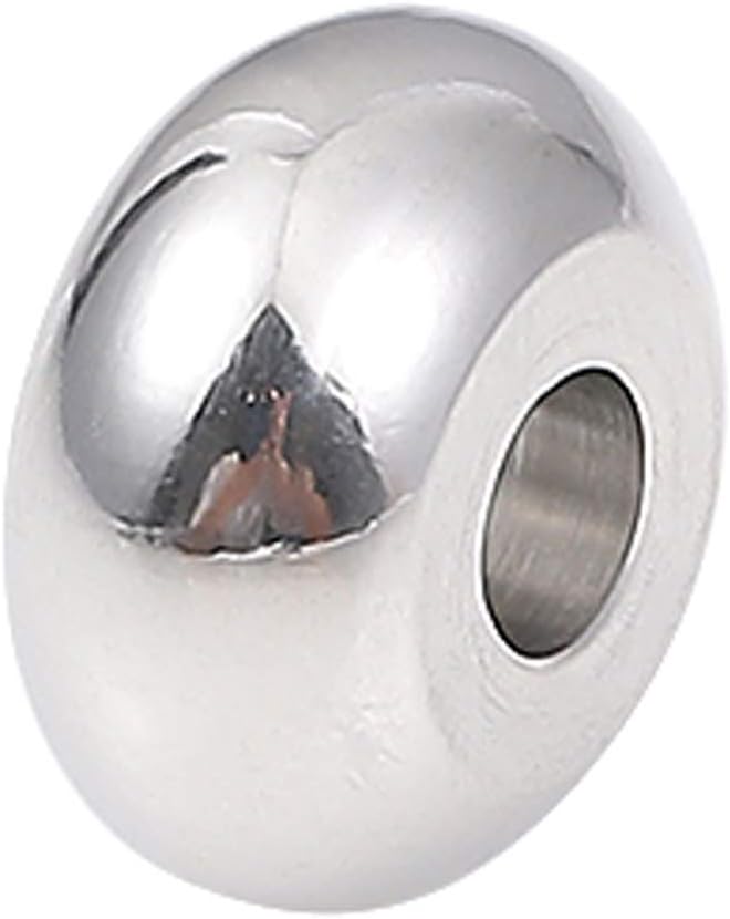 BEADIA Stainless Steel Spacer Beads 3x2.5mm Round Loose Charm Caps Beads for DIY Jewelry Making 100pcs with 1mm Hole